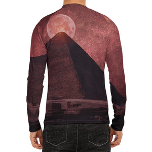 Bloody Moon Pyramid Print Men's Long Sleeve Rash Guard