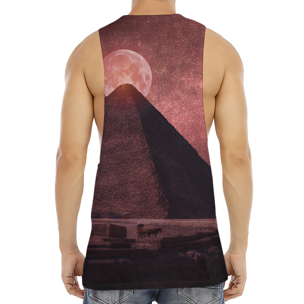 Bloody Moon Pyramid Print Men's Muscle Tank Top