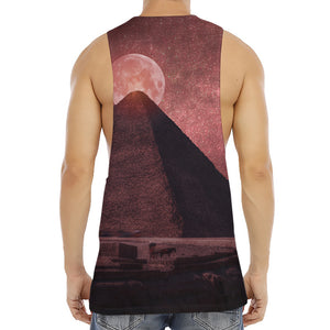 Bloody Moon Pyramid Print Men's Muscle Tank Top