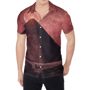 Bloody Moon Pyramid Print Men's Shirt