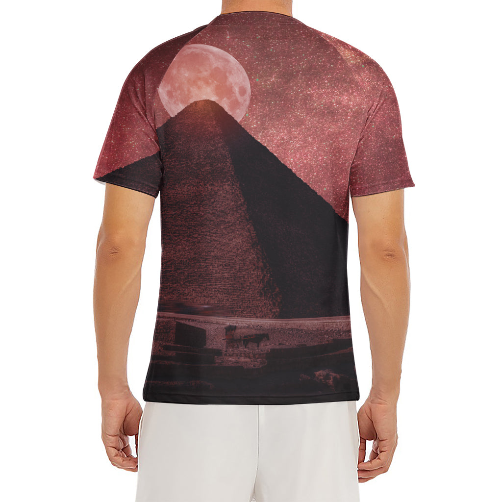 Bloody Moon Pyramid Print Men's Short Sleeve Rash Guard