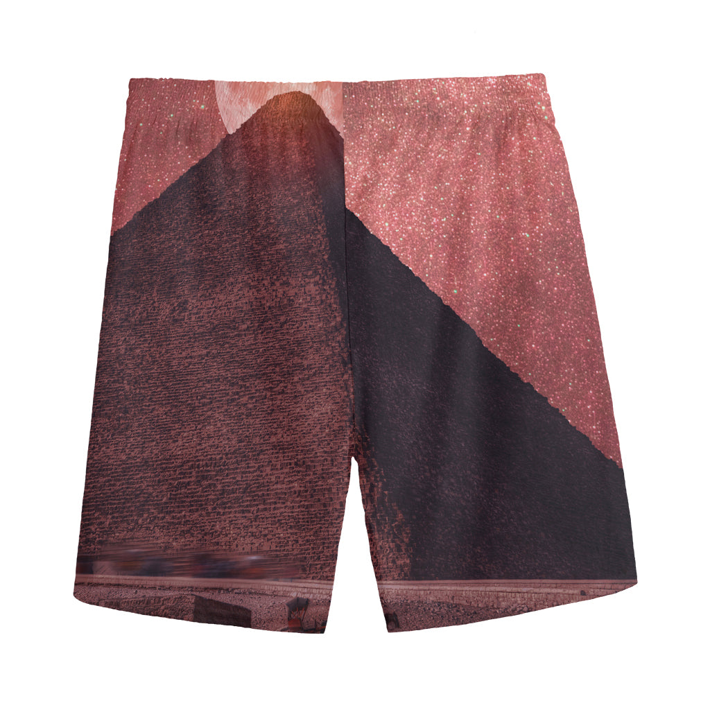 Bloody Moon Pyramid Print Men's Sports Shorts