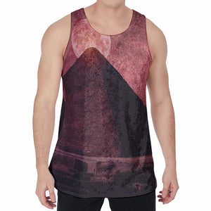 Bloody Moon Pyramid Print Men's Velvet Tank Top