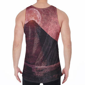 Bloody Moon Pyramid Print Men's Velvet Tank Top