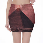 Bloody Moon Pyramid Print Pencil Mini Skirt