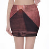 Bloody Moon Pyramid Print Pencil Mini Skirt