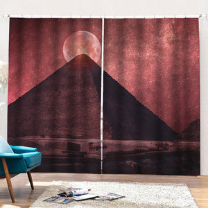 Bloody Moon Pyramid Print Pencil Pleat Curtains