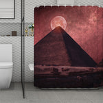 Bloody Moon Pyramid Print Polyester Shower Curtain