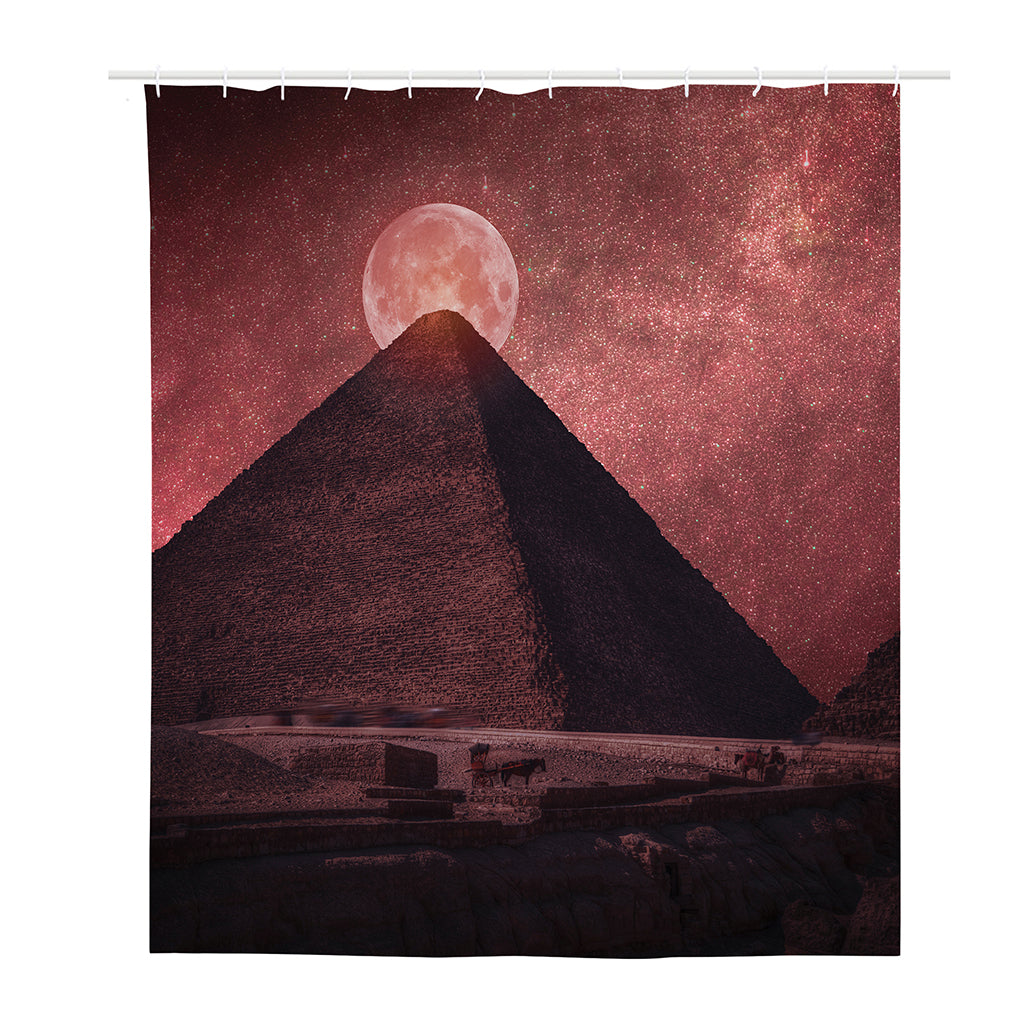 Bloody Moon Pyramid Print Polyester Shower Curtain