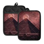 Bloody Moon Pyramid Print Pot Holders With Pocket
