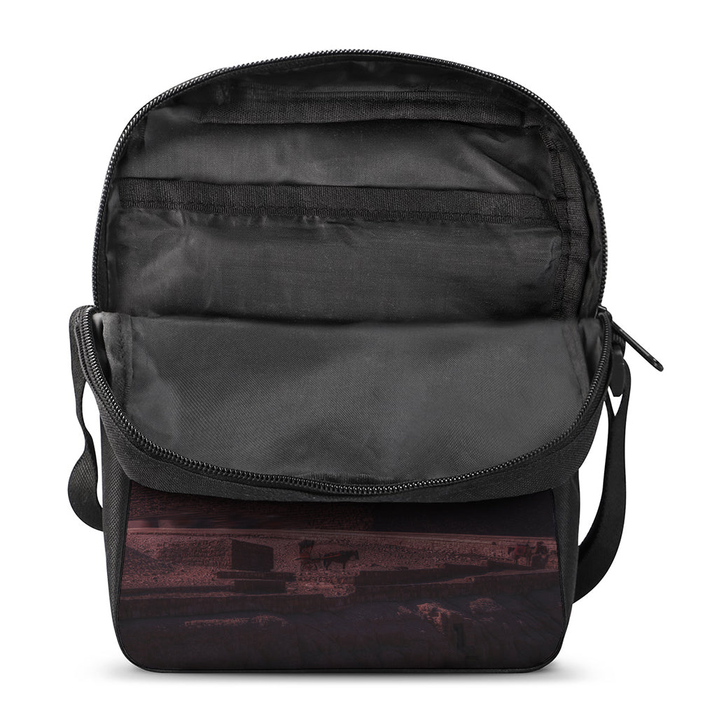 Bloody Moon Pyramid Print Rectangular Crossbody Bag