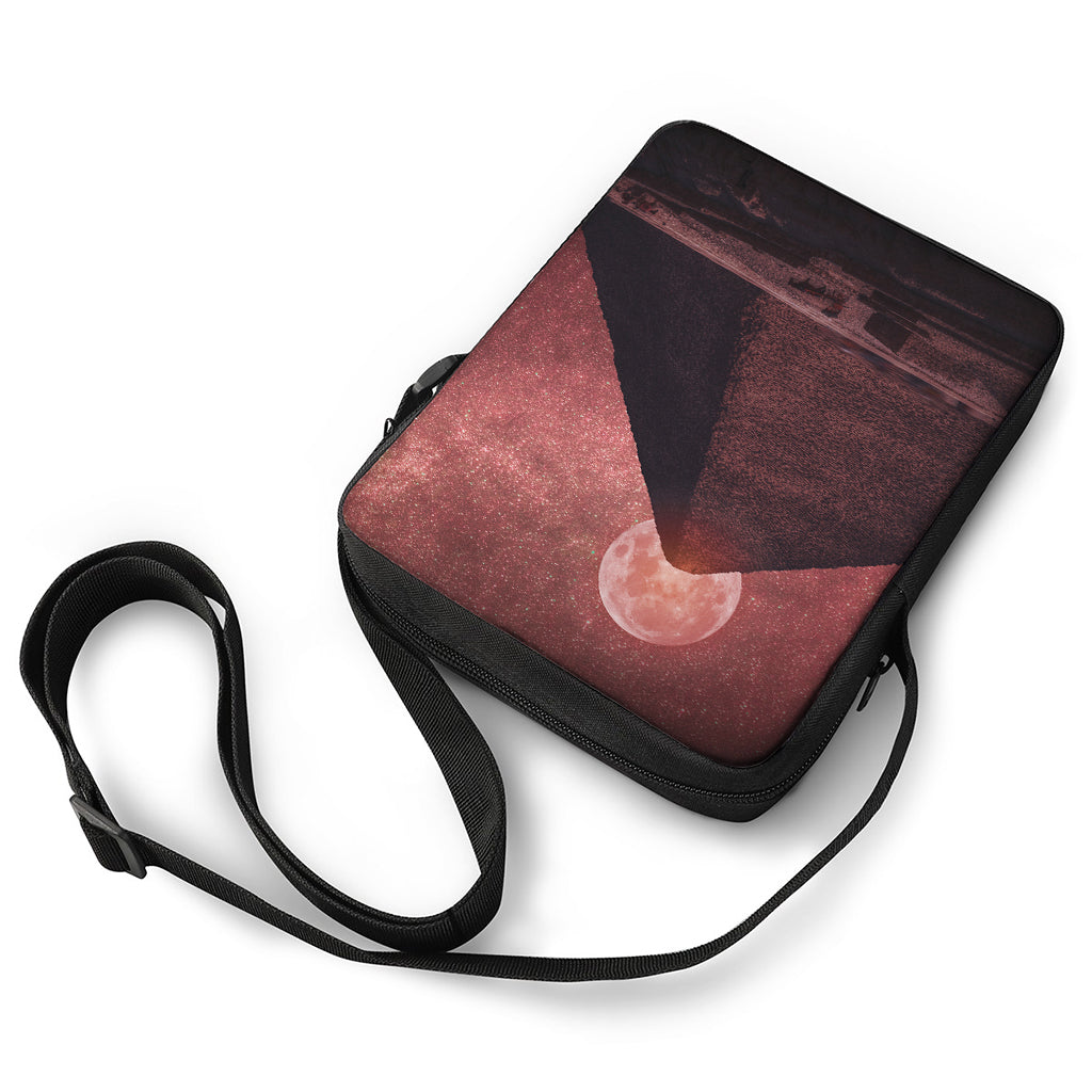 Bloody Moon Pyramid Print Rectangular Crossbody Bag