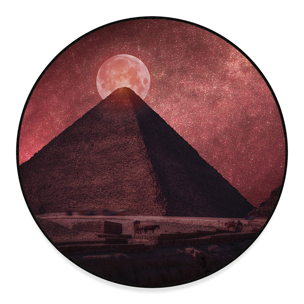 Bloody Moon Pyramid Print Round Floor Mat
