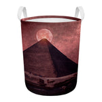 Bloody Moon Pyramid Print Round Laundry Basket