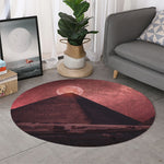 Bloody Moon Pyramid Print Round Rug