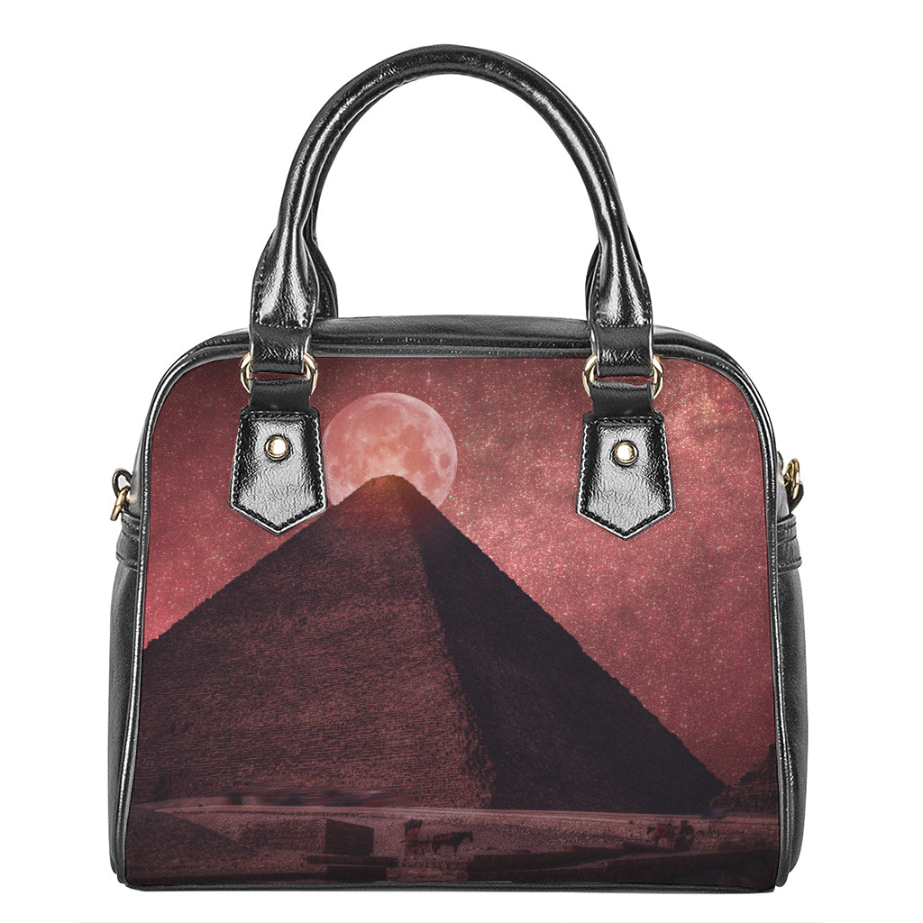 Bloody Moon Pyramid Print Shoulder Handbag