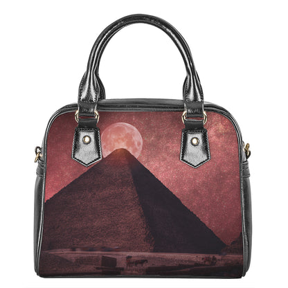 Bloody Moon Pyramid Print Shoulder Handbag