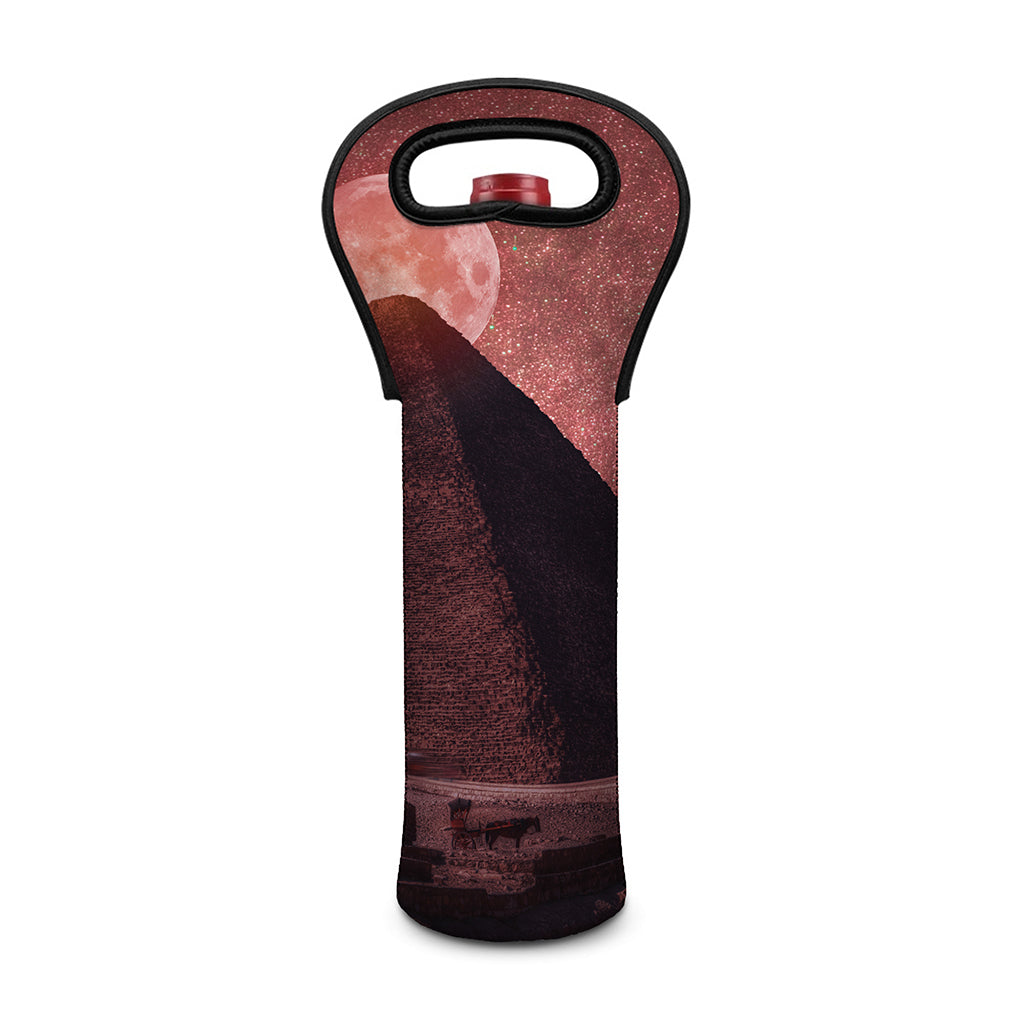 Bloody Moon Pyramid Print Single Neoprene Wine Tote