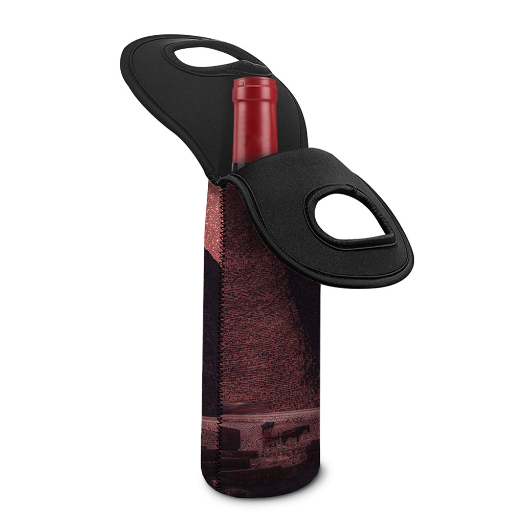 Bloody Moon Pyramid Print Single Neoprene Wine Tote