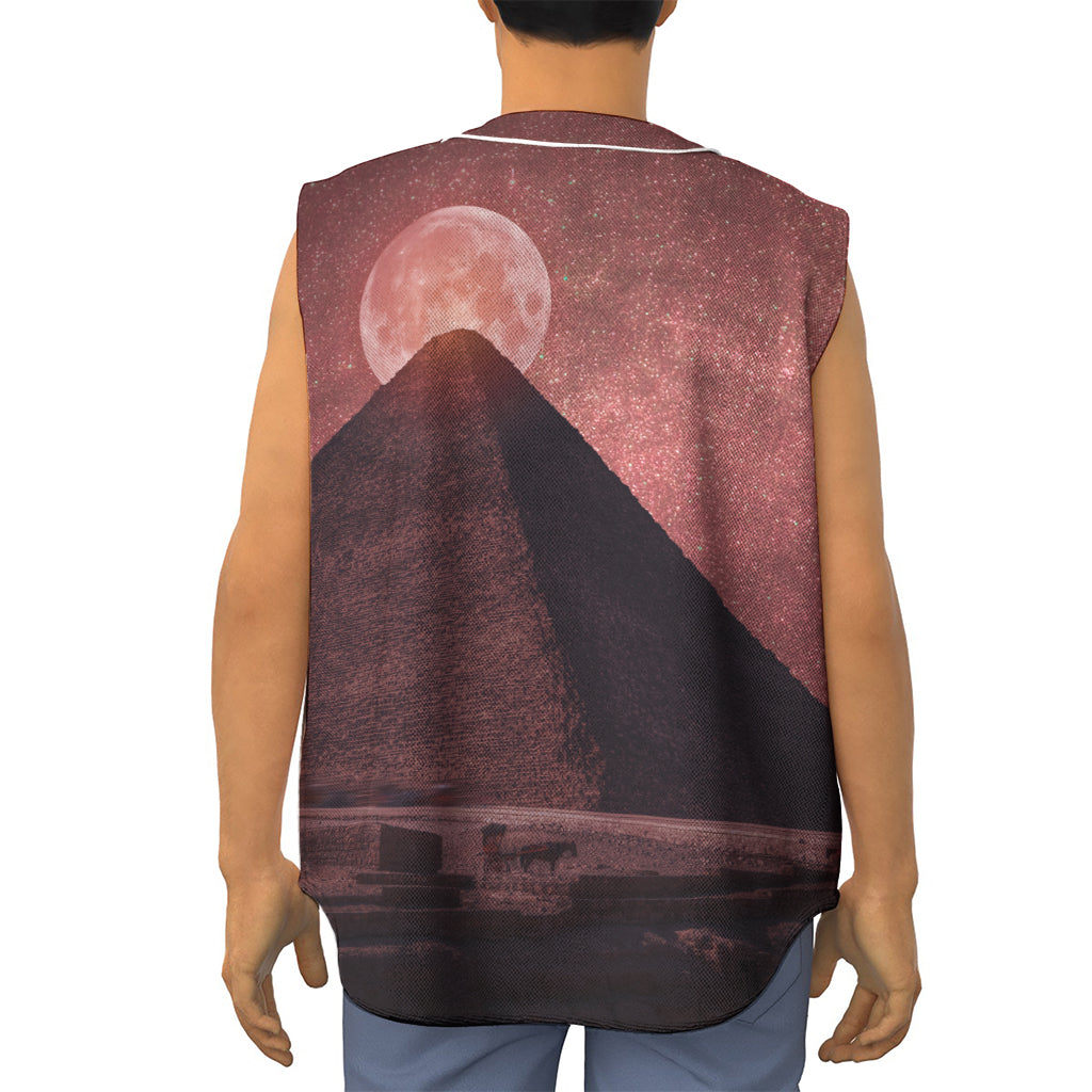 Bloody Moon Pyramid Print Sleeveless Baseball Jersey