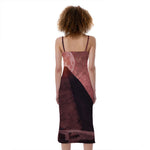 Bloody Moon Pyramid Print Slim Fit Midi Cami Dress