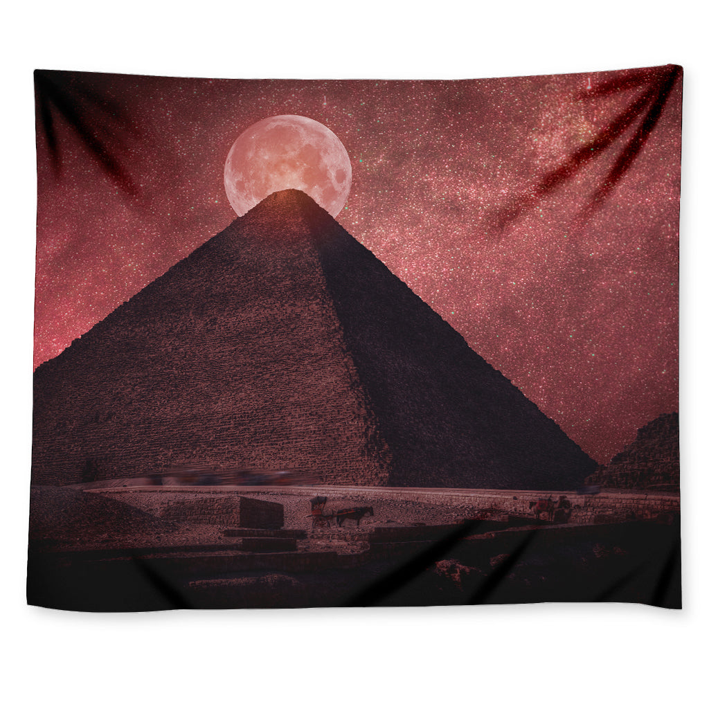 Bloody Moon Pyramid Print Tapestry