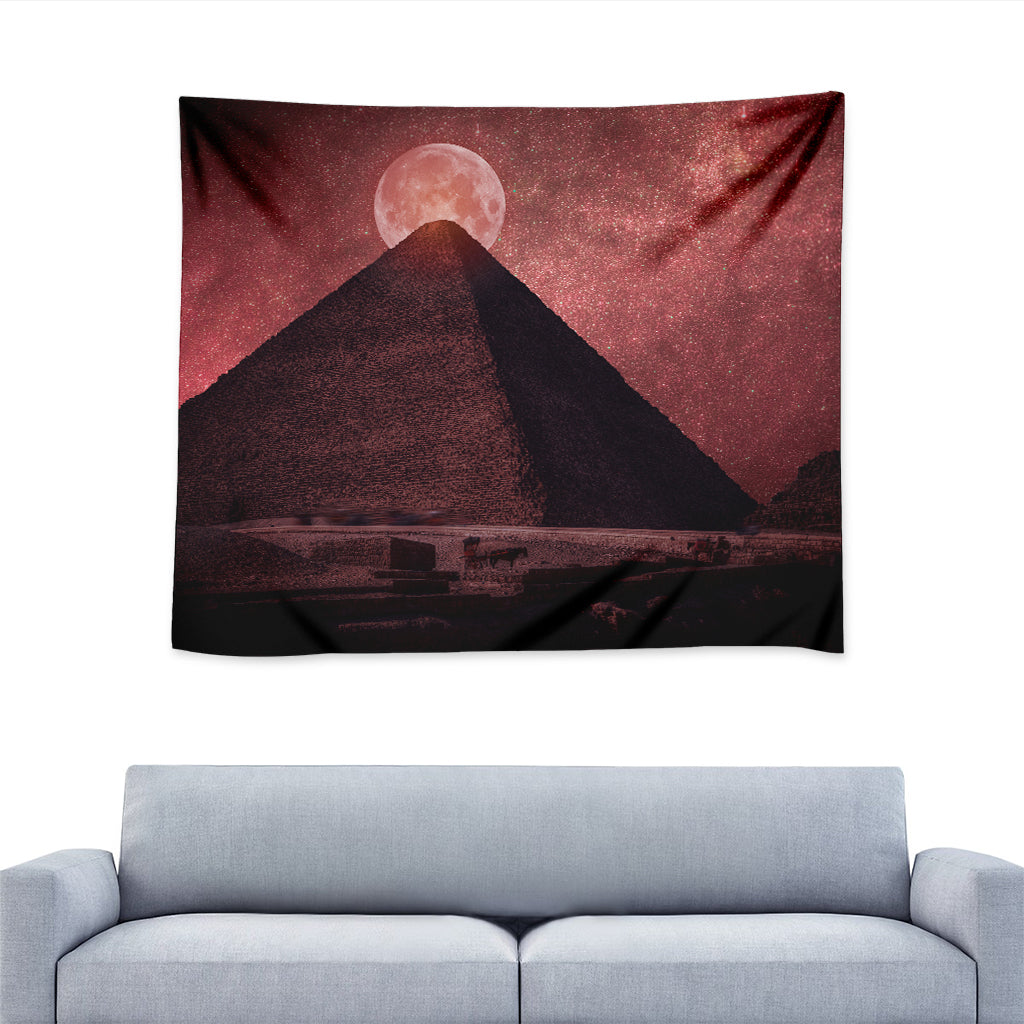 Bloody Moon Pyramid Print Tapestry