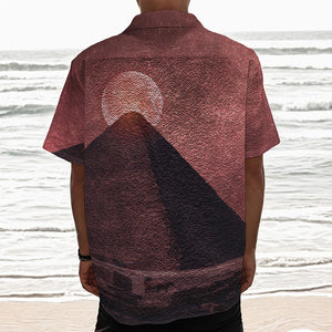 Bloody Moon Pyramid Print Textured Short Sleeve Shirt