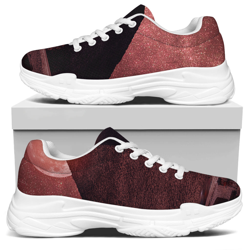 Bloody Moon Pyramid Print White Chunky Shoes