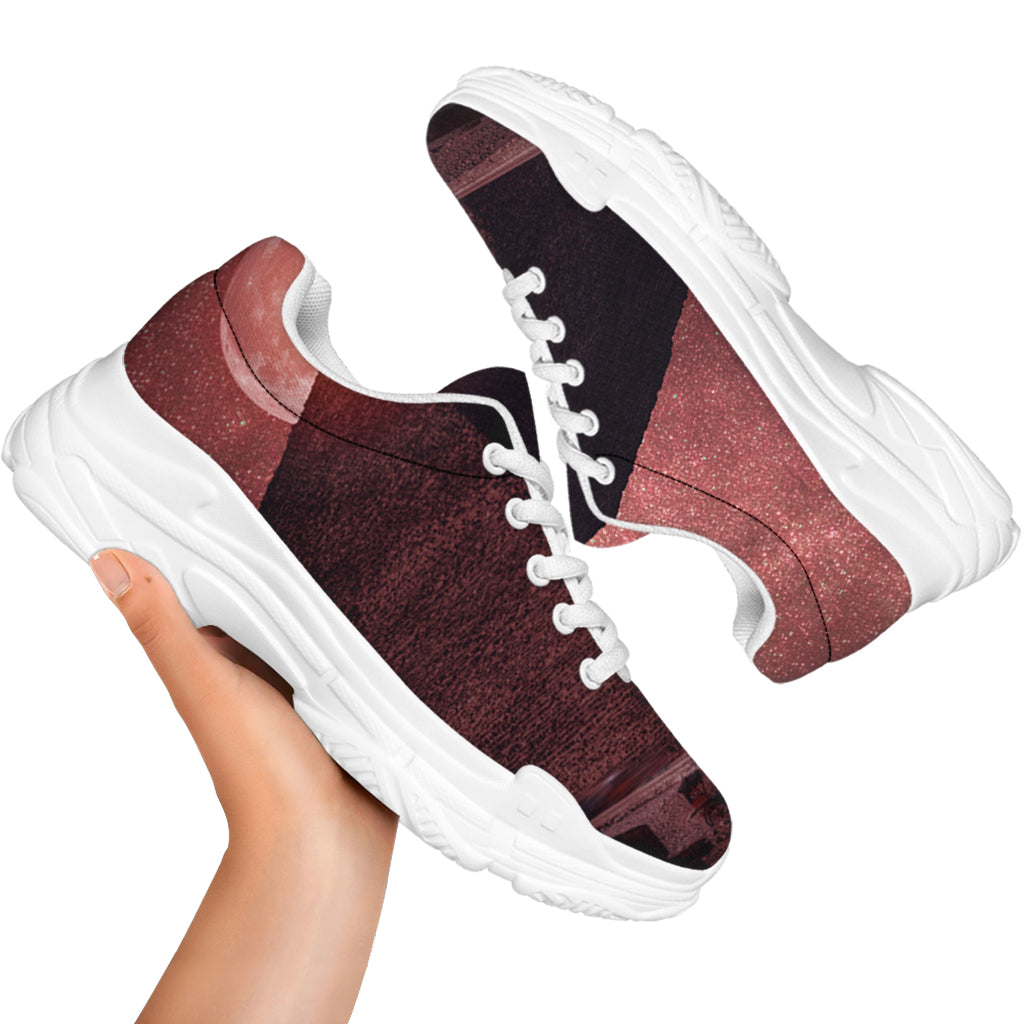 Bloody Moon Pyramid Print White Chunky Shoes