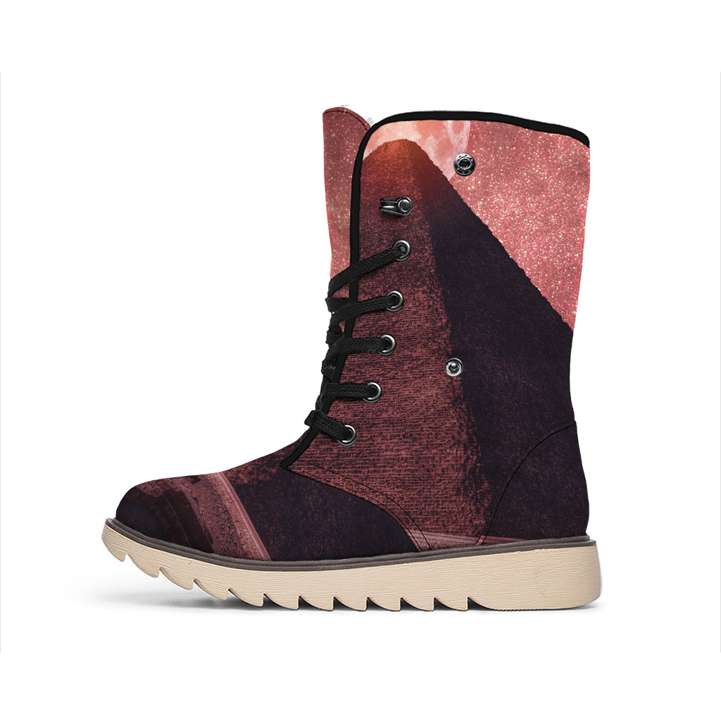 Bloody Moon Pyramid Print Winter Boots