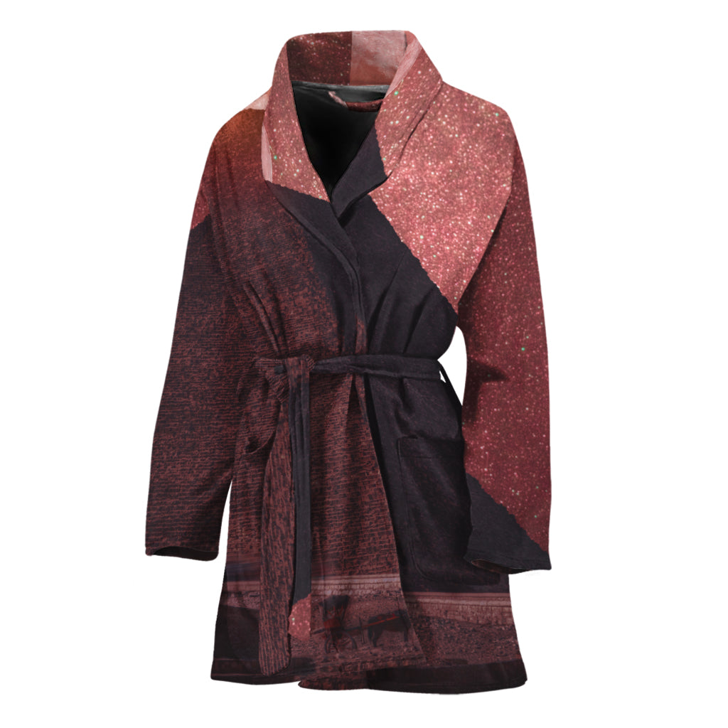 Bloody Moon Pyramid Print Women's Bathrobe