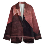 Bloody Moon Pyramid Print Women's Blazer