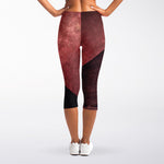 Bloody Moon Pyramid Print Women's Capri Leggings