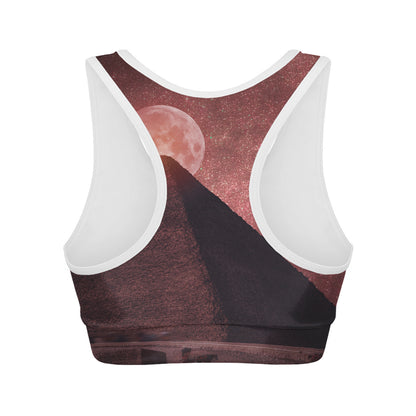 Bloody Moon Pyramid Print Women's Sports Bra