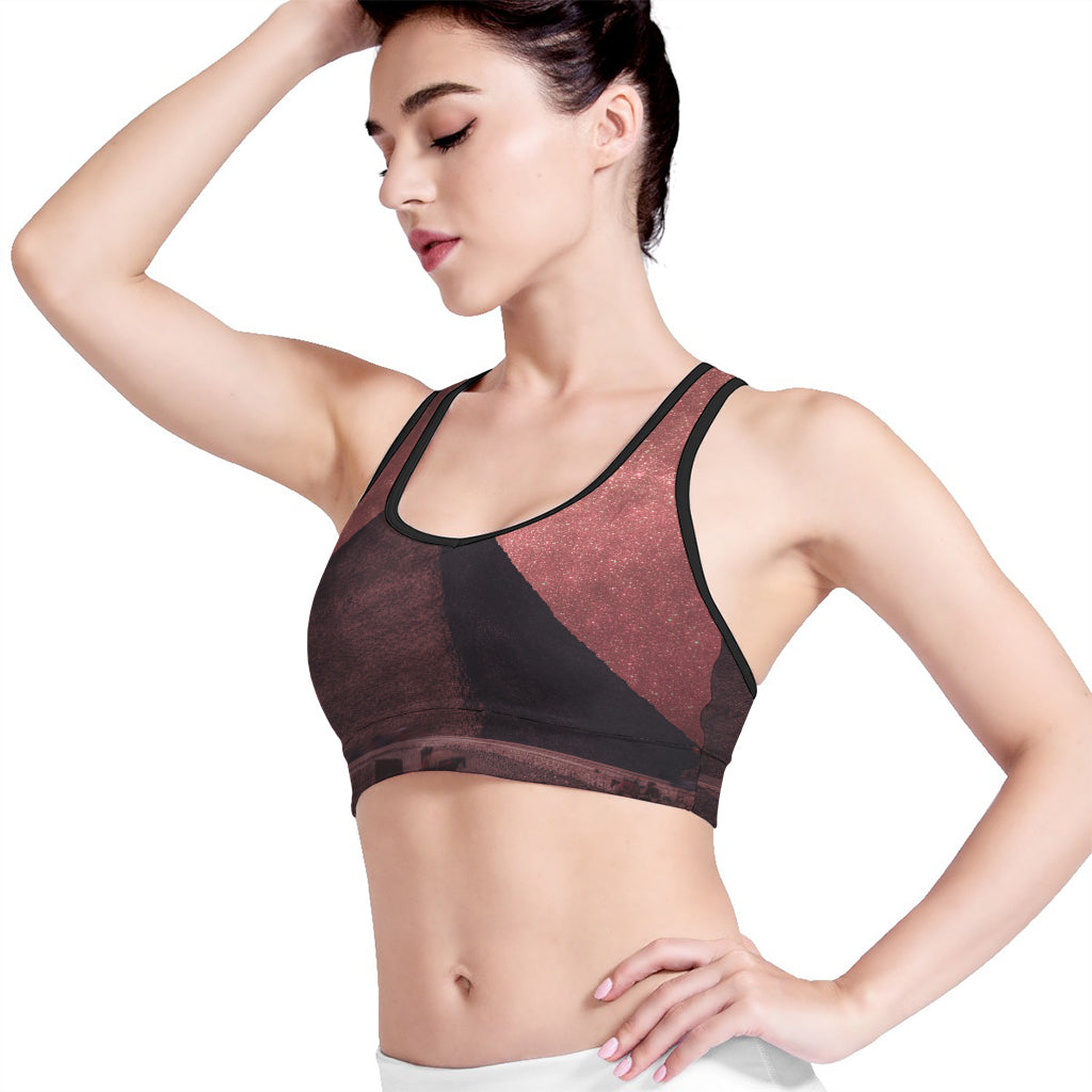 Bloody Moon Pyramid Print Women's Sports Bra