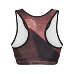 Bloody Moon Pyramid Print Women's Sports Bra