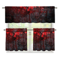 Bloody Room Print 3 Piece Kitchen Curtains