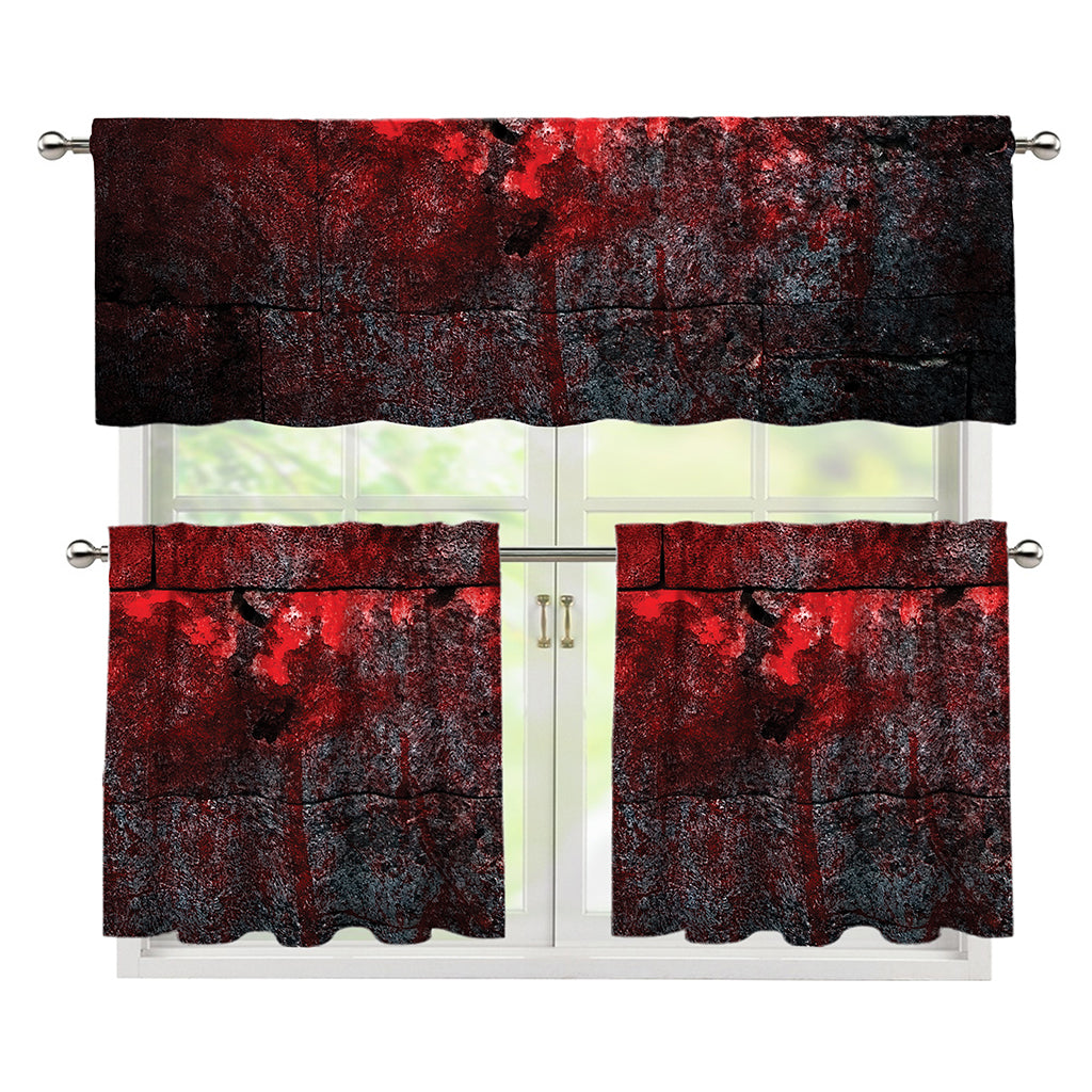 Bloody Room Print 3 Piece Kitchen Curtains