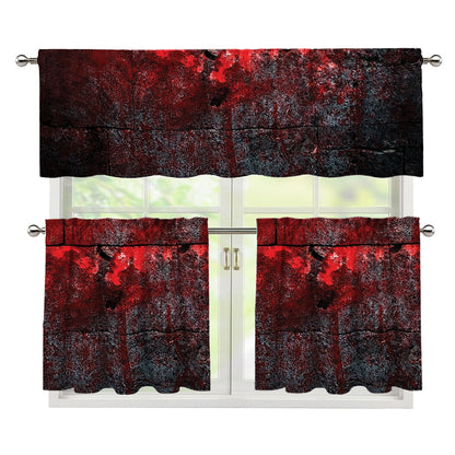 Bloody Room Print 3 Piece Kitchen Curtains