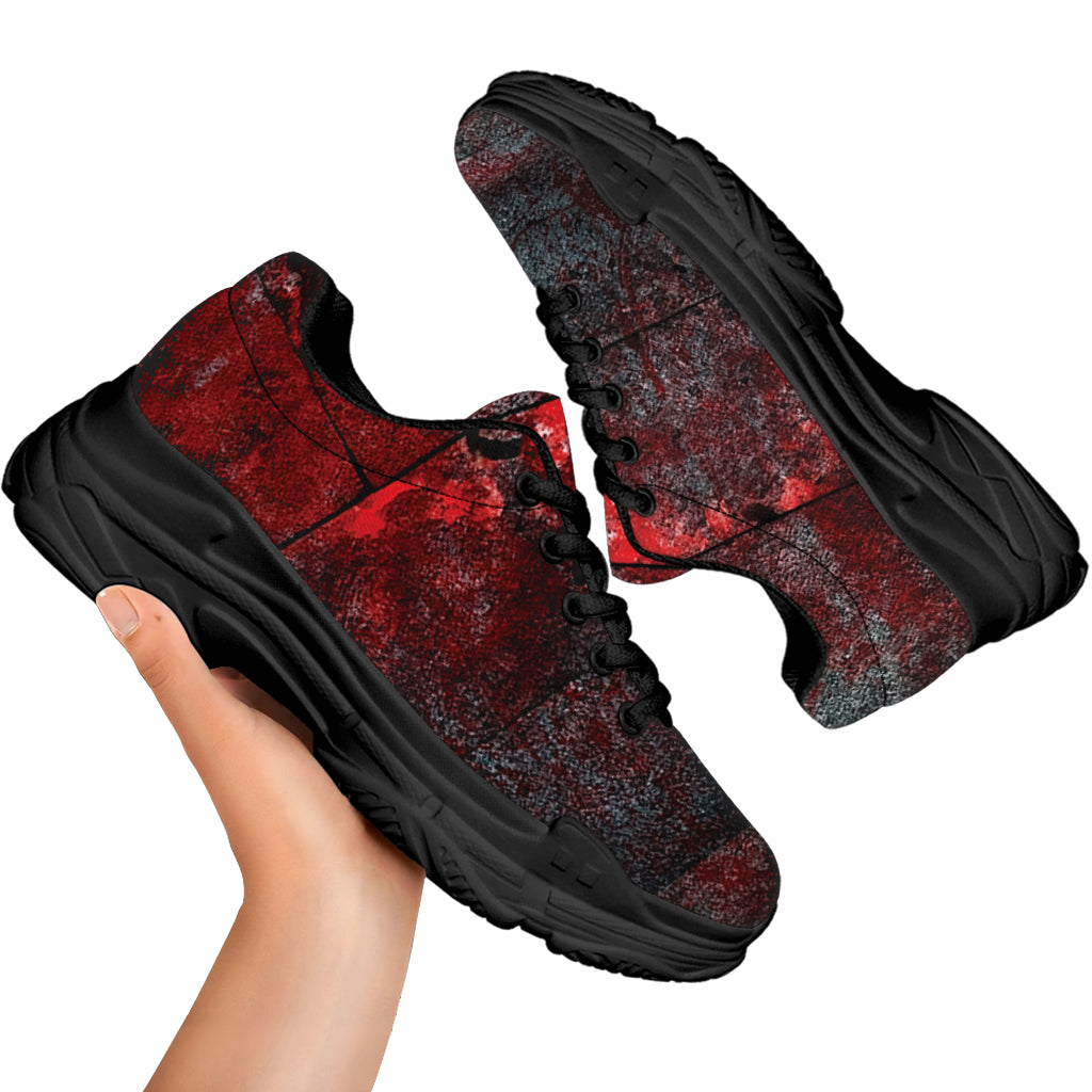 Bloody Room Print Black Chunky Shoes