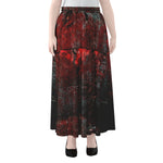 Bloody Room Print Chiffon Maxi Skirt