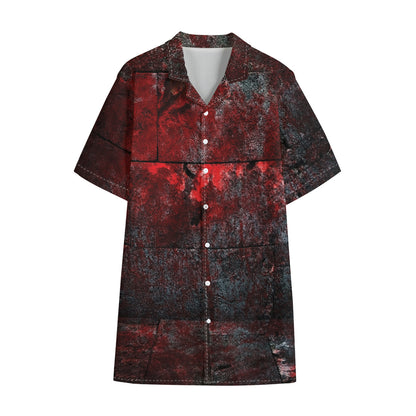 Bloody Room Print Cotton Hawaiian Shirt