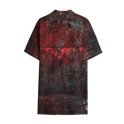 Bloody Room Print Cotton Hawaiian Shirt