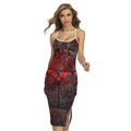 Bloody Room Print Cross Back Cami Dress