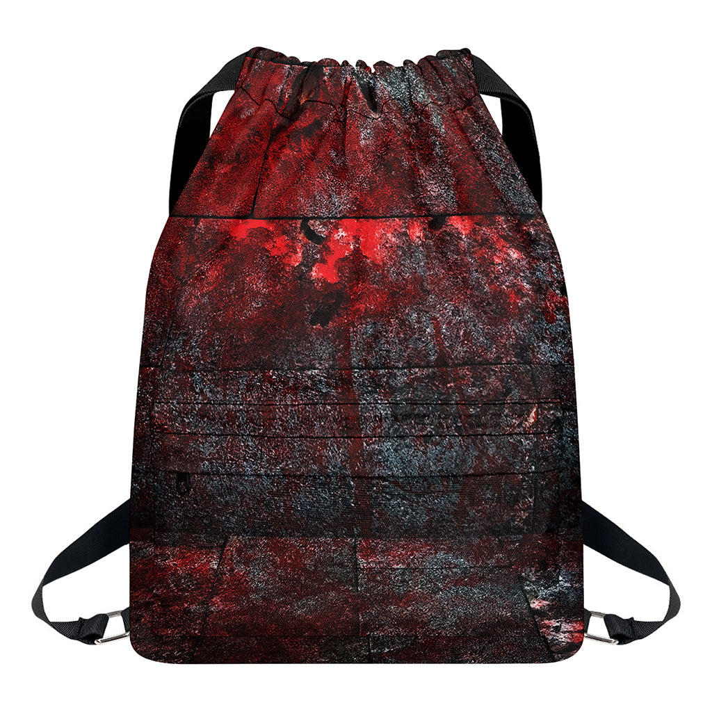 Bloody Room Print Drawstring Backpack
