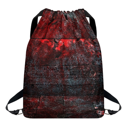 Bloody Room Print Drawstring Backpack