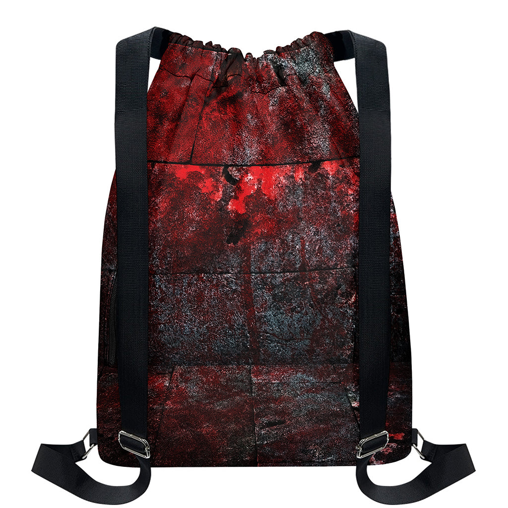 Bloody Room Print Drawstring Backpack