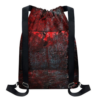 Bloody Room Print Drawstring Backpack
