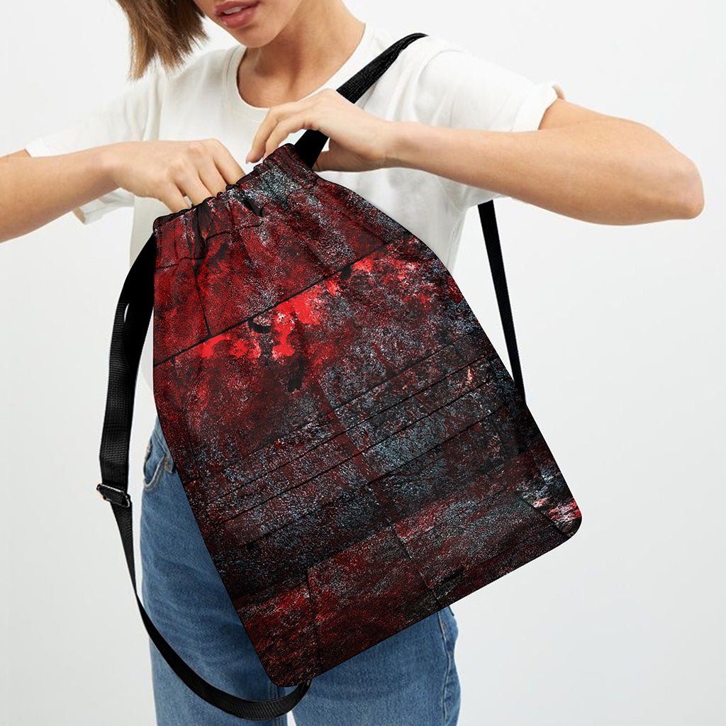 Bloody Room Print Drawstring Backpack